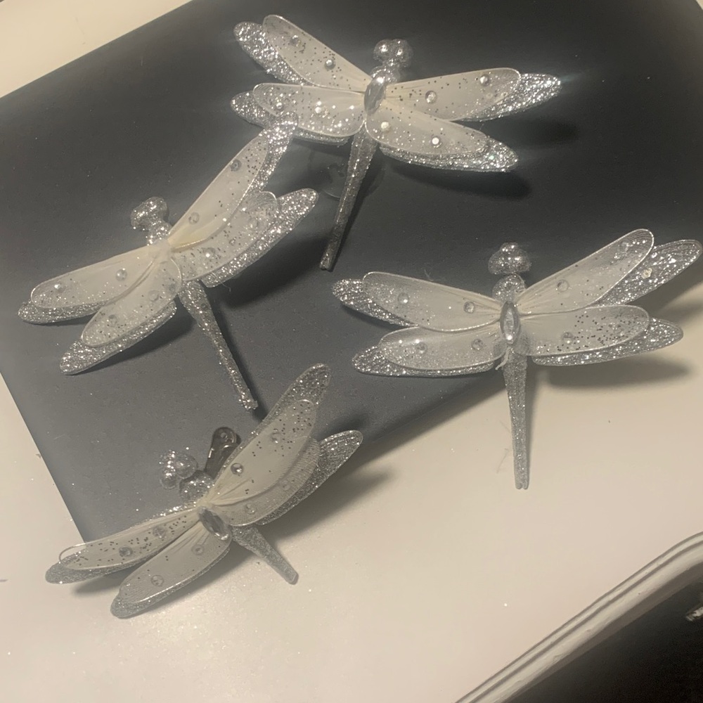 Elegant Silver Dragonfly Home Accents